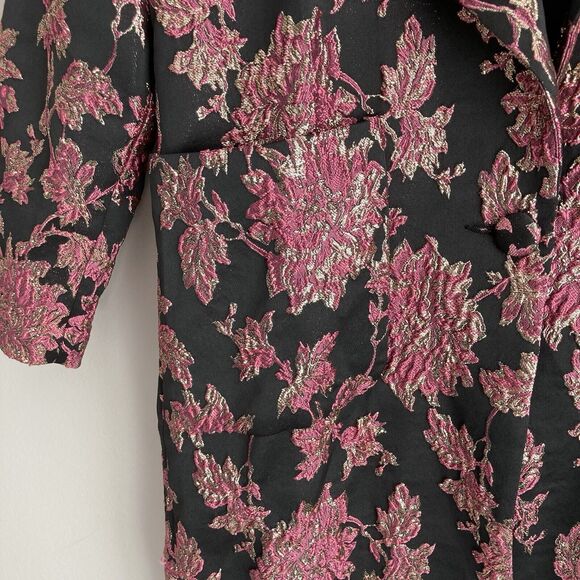 FOR LOVE & LEMONS Luella Jacket Womens Medium Floral Metallic Jacquard Layering - Picture 4 of 12